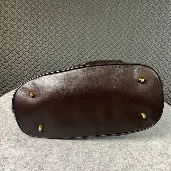 Follis Laced Julia Brown Leather Soft Unique Clam Hand Purse - Picture 4 of 6